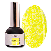 Lukum Tasty Gel Polish No05 — гель-лак із білими пластівцями, 10 мл