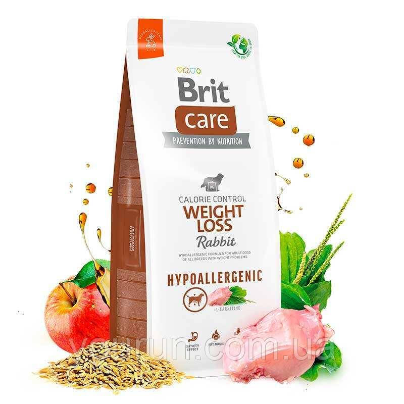 Brit Care Dog Hypoallergenic Weight Loss - Сухий монопротеїновий корм із кроликом для собак із зайвою вагою 1 кг