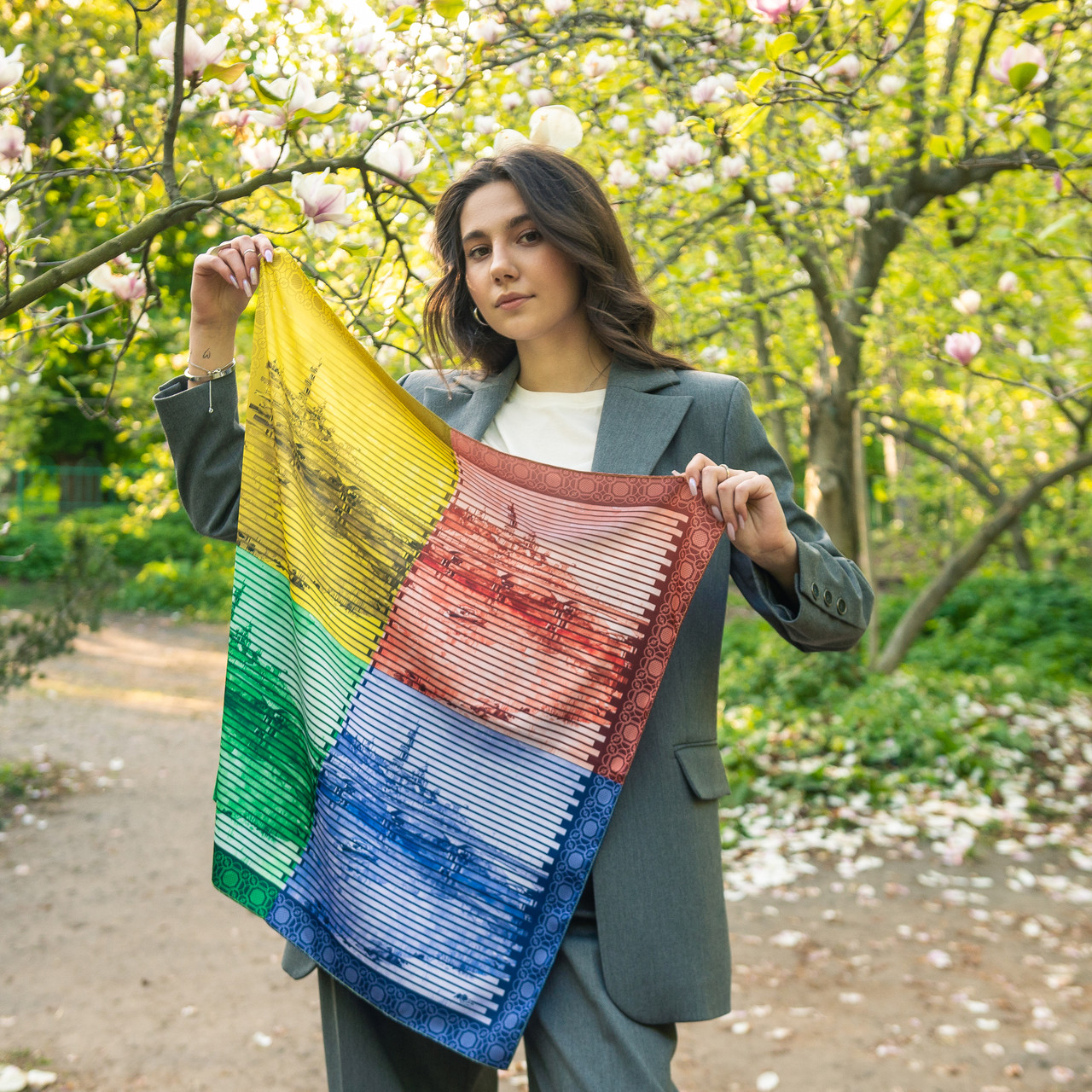 Дизайнерська хустка "Кієв. Вид на Днепр" от бренда My Scarf