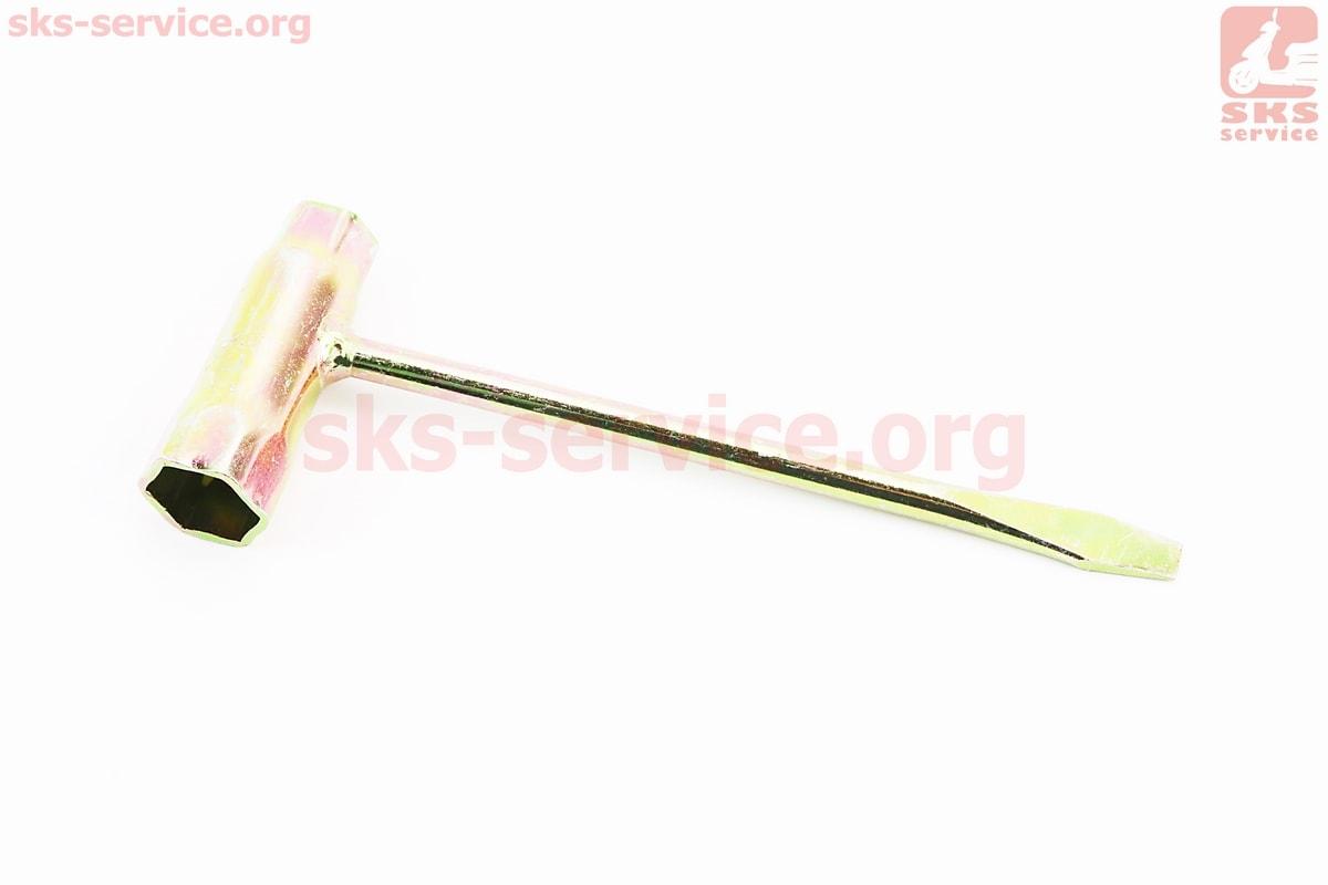 Ключ свічковий для бензопили, 13/19mm, L-160mm, посилений