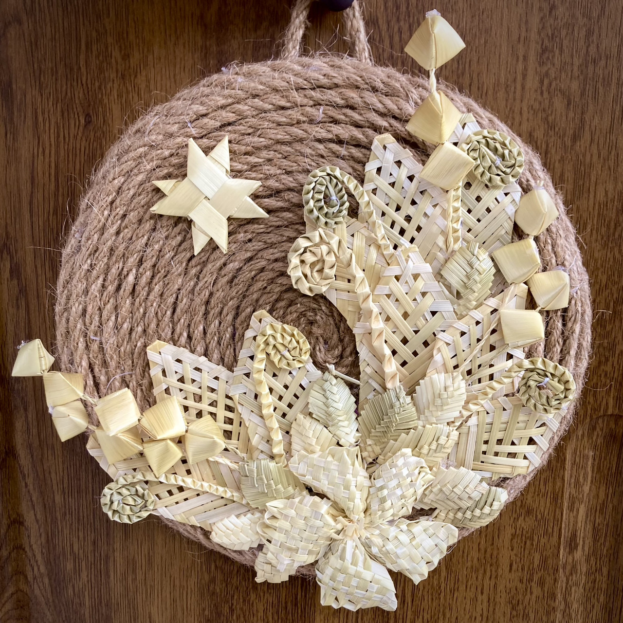 Плетене панно із житньої соломи 22 см Ручна робота, декор інтер’єру