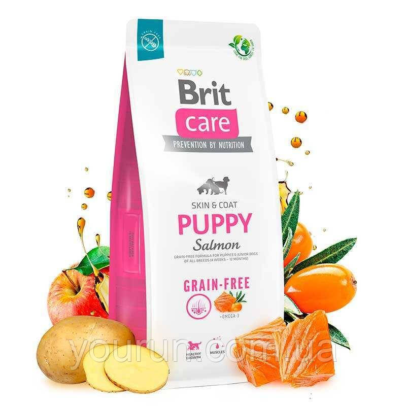 Brit Care (Бріт Кеа) Dog Grain-free Puppy - Сухий беззерновий корм з лососем для цуценят 12 кг