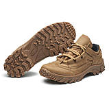 Тактичні літні чоловічі кросівки натуральна шкіра + кордура model-306 кайот, фото 4