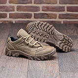 Тактичні літні чоловічі кросівки натуральна шкіра + кордура model-306 кайот, фото 9