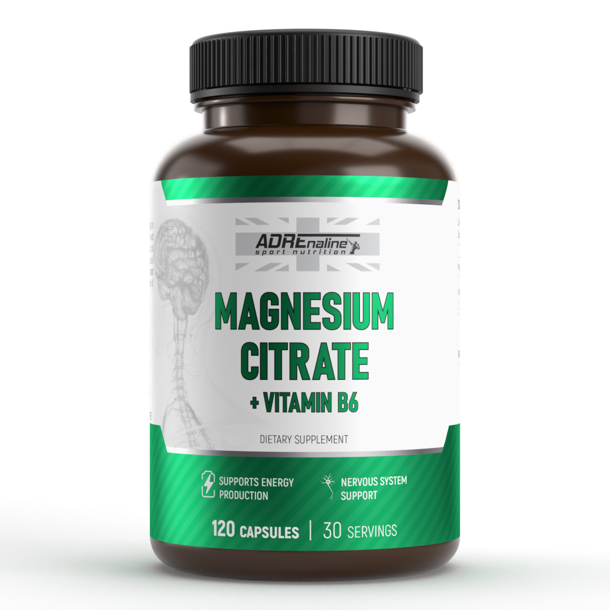 Мінерали Adrenaline Sport Nutrition Magnesium Citrate + B6 120 капсул