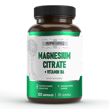 Мінерали - Магній - Adrenaline Sport Nutrition Magnesium Citrate + B6 / 120 capsules
