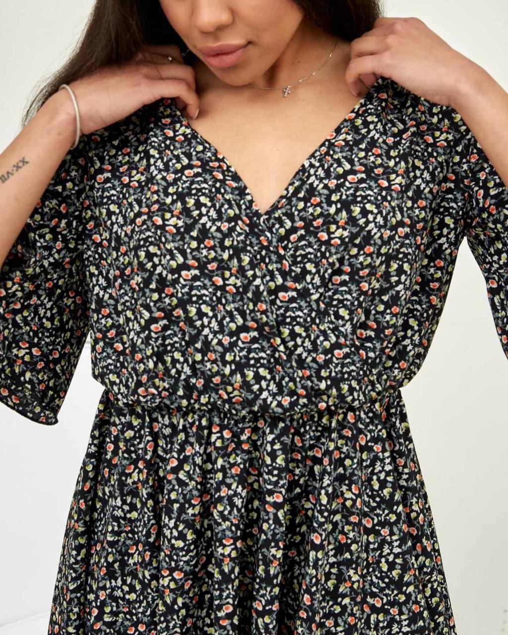 Стильне ніжне літнє плаття міні в квітковий принт, софт сукня коротка
