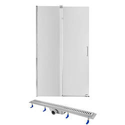 Готове рішення Qtap54 Стена Walk-In GLIDE, 120x190 + Лінійний трап 800 мм