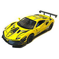 Машинка металева дитяча Ferrari Феррарі, жовта, Авто Експерт металопластик, 1:32, звук, світло, інерція, відчиняються двері,, фото 2