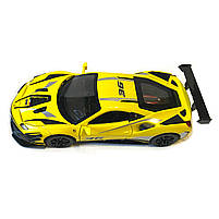 Машинка металева дитяча Ferrari Феррарі, жовта, Авто Експерт металопластик, 1:32, звук, світло, інерція, відчиняються двері,, фото 5