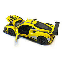Машинка металева дитяча Ferrari Феррарі, жовта, Авто Експерт металопластик, 1:32, звук, світло, інерція, відчиняються двері,, фото 9