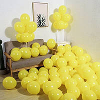 Воздушные латексные шары 10"(25см) Жёлтый Пастель. В упак:25 шт. Пр-во: Китай