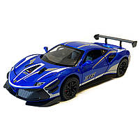Машинка металева дитяча Ferrari Феррарі, синя, Авто Експерт металопластик, 1:32, звук, світло, інерція, відчиняються двері, капот,, фото 2