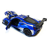 Машинка металева дитяча Ferrari Феррарі, синя, Авто Експерт металопластик, 1:32, звук, світло, інерція, відчиняються двері, капот,, фото 7