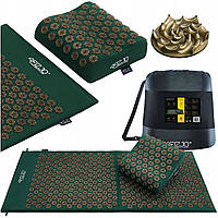 Килимок акупунктурний з подушкою 4FIZJO Ergo Mat XL Аплікатор Кузнєцова 4FJ0385 Navi Green/Gold