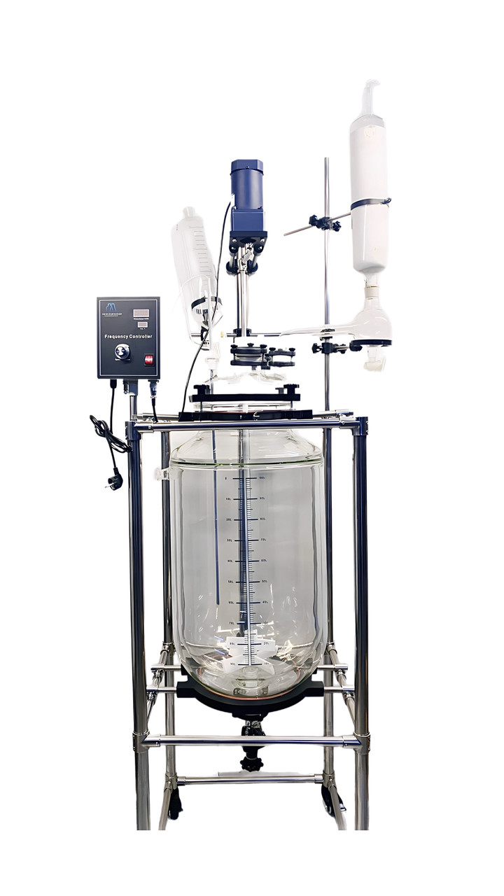 Скляний хімічний реактор на 100л з сорочкою