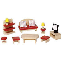 Деревянная мебель для кукол goki "Прихожая" 13 предметов 51716G
