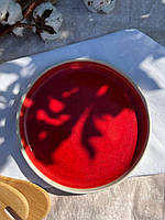 Тарілка кругла з бортиком 22 см, «Simple red»