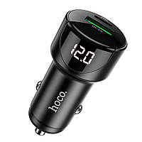 Автомобильное зарядное устройство HOCO Z42 Light road dual port digital display pd20w+qc3.0 car charger black