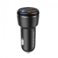 Автомобильное зарядное устройство BOROFONE BZ17 Core dual port QC3.0 car charger set Type-C black