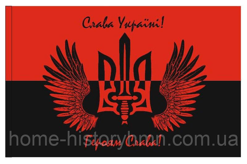Прапор чорно-червоний з написом чи логотипом, 135 см × 90 см, нейлонова тканина