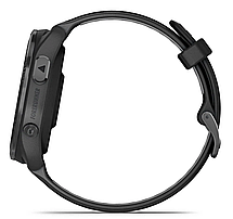 Годинник Garmin Forerunner 965 Carbon Grey DLC Titanium Bezel with Black Case -Black/Powder Grey Silicone Band, фото 3