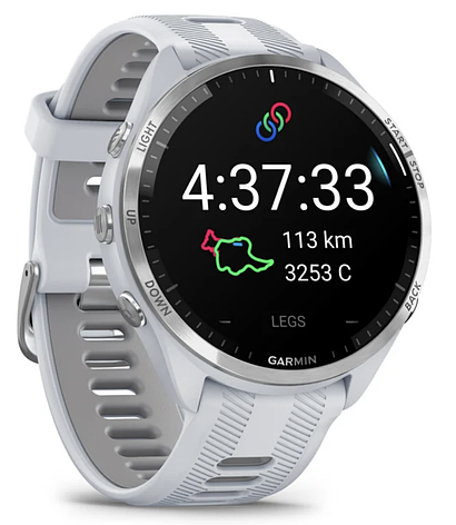 Годинник Garmin Forerunner 965 Titanium Bezel with Whitestone Case and Whitestone/Powder Grey Silicone Band, фото 1