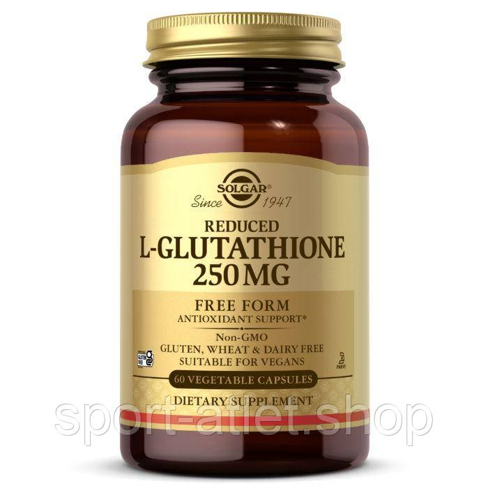 Натуральна добавка Solgar L-Glutathione 250 mg Reduced, 60 вегакапсул