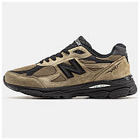 Мужские кроссовки New Balance 990 Khaki Black, хаки замшевые кроссовки нью беленс беланс 990 NB 990 зеленые нб