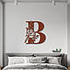 Панно Буква B 15x13 см - Картини та лофт декор з дерева на стіну., фото 4