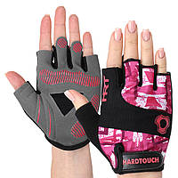Перчатки для фитнеса и тренировок HARD TOUCH FG-9523 размер L, цвет розовый