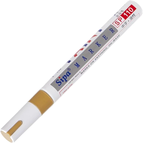 Маркер-фарба технічний перманентний (3 мм, золотий) Sipa Paint SP-110