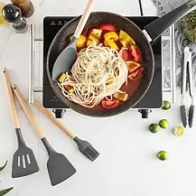 Набір силіконового кухонного приладдя з 12 предметів Kitchen Set, Набір кухонного приладдя Чорний, фото 5