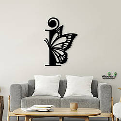 Панно Буква I 15x10 см - Картини та лофт декор з дерева на стіну.