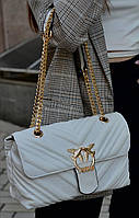 Pinko puff white/gold 27x17x8 женские сумочки и клатчи высокое качество