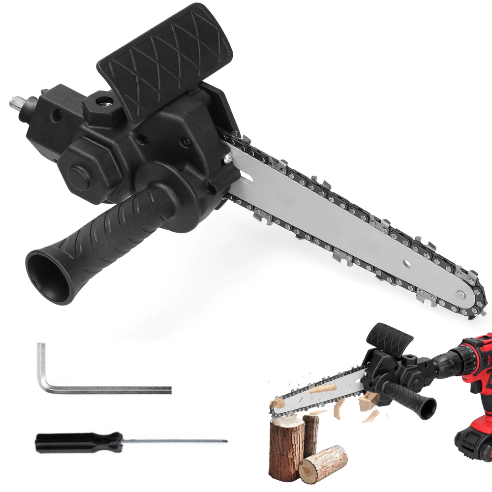 Насадка для дриля ланцюгова пилка, з бічною підтяжкою / Портативна міні електропилка, фото 1