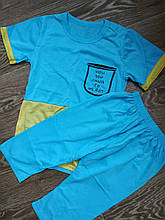 Дитячий літній костюм 1-2 роки двійка футболка та бриджі