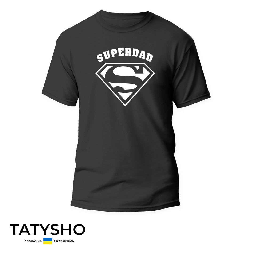 Футболка з принтом "SUPERDAD. Значок супермена" ПРЕМІУМ
