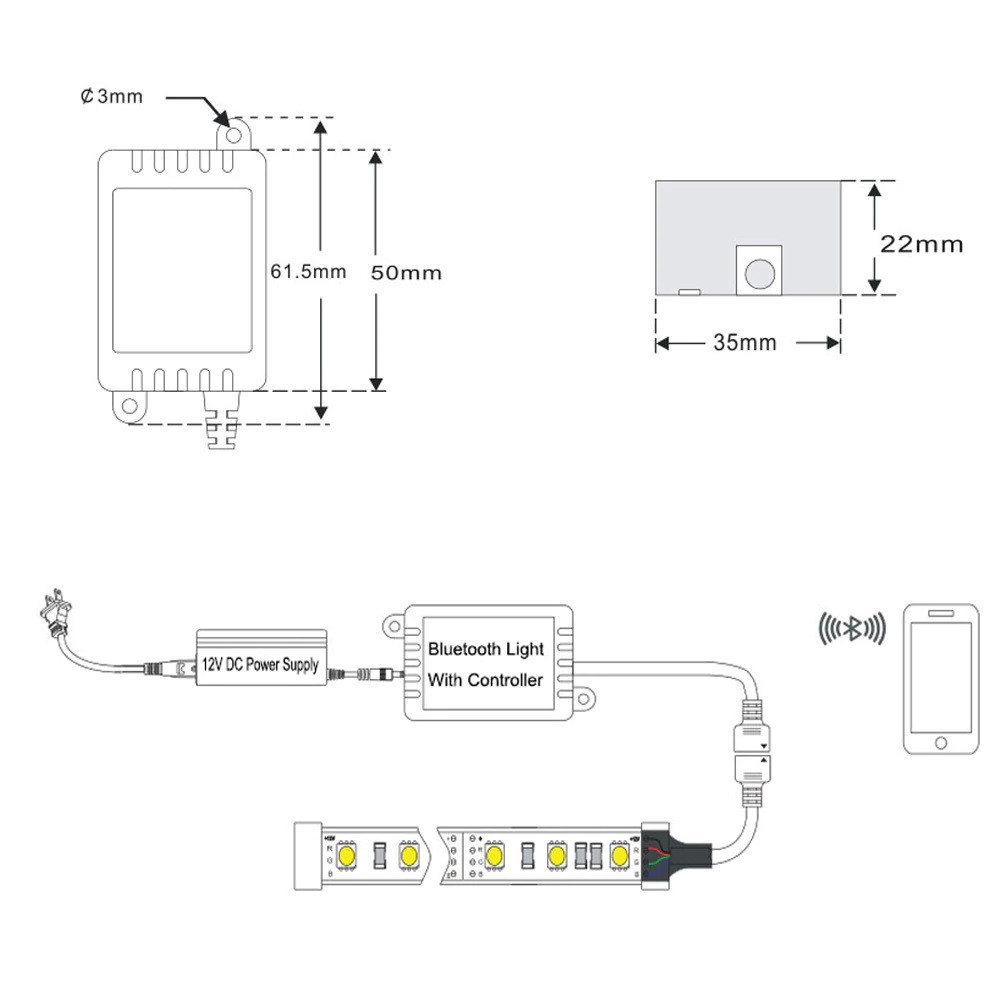 RGB Bluetooth контроллер LEDTech 12A 144w (12А 144вт) 5-24V с светомузыкальным режимом - фото 7 - id-p649513008