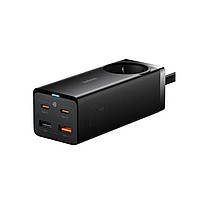 Мережевий зарядний пристрій Baseus GaN3 Pro Desktop Powerstrip AC+2U+2C 65W EU Black(Include：Baseus Xiaobai
