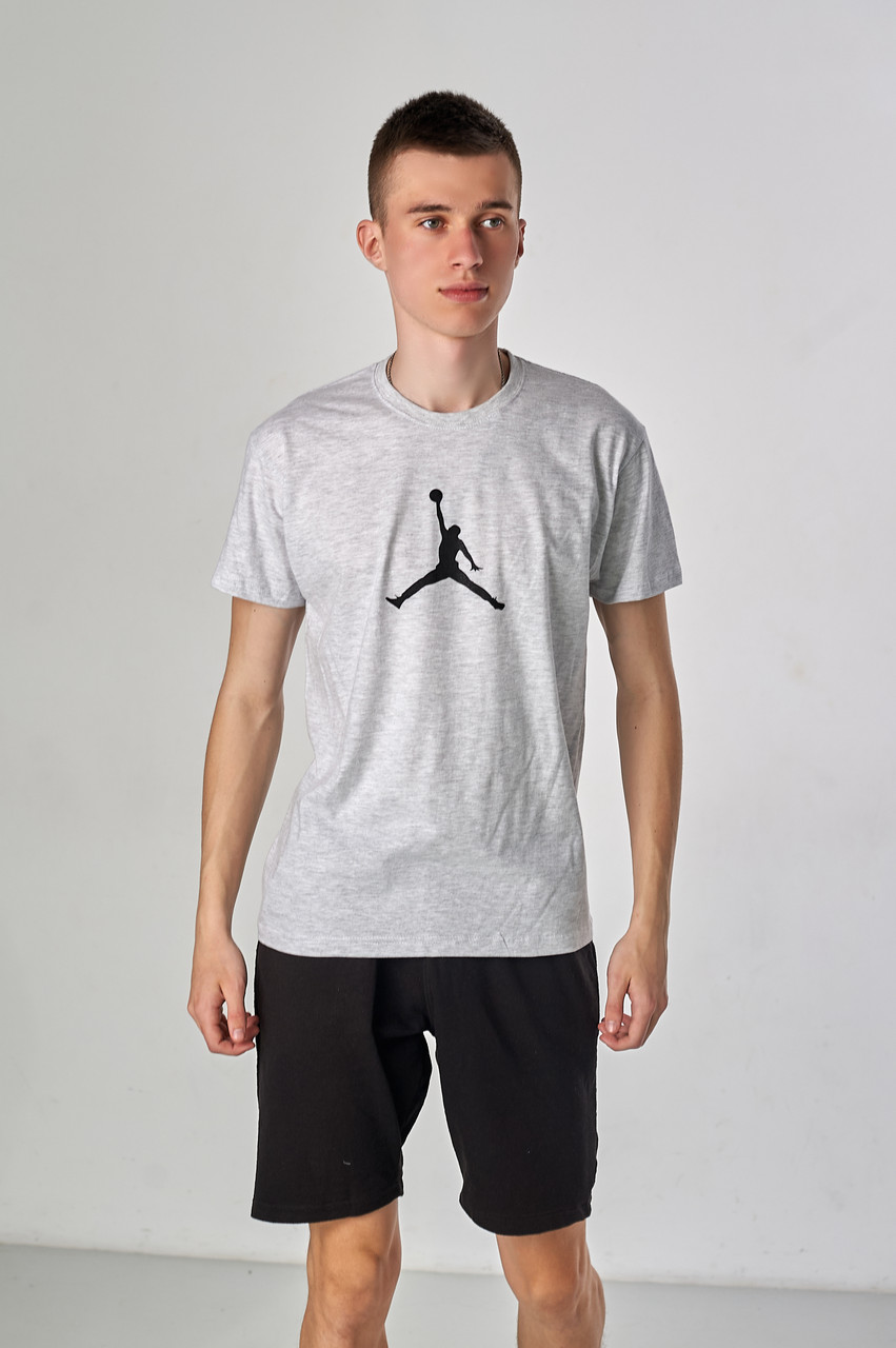 Чоловіча футболка Jordan, сірого кольору - фото 1 - id-p1861052072