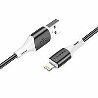Кабель BOROFONE BX79 Type-C to iP 3A, 20W, 1m,, silicone, silicone connectors, Black