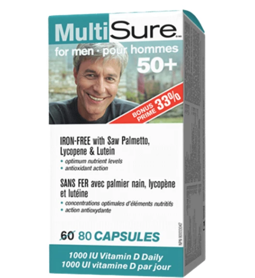 Вітаміни для чоловіків Webber Naturals - Multsure for men 50+ 80 капс, фото 1