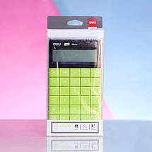 Калькулятор бухгалтерський Deli 1589 зелений, 12 розряд, безшовні кнопки, 165*103*12,5, фото 3