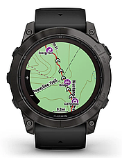 Годинник Garmin Fenix 7X Pro – Sapphire Solar Edition Carbon Grey DLC Titanium with Black Band, фото 3