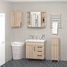 Компактний пенал у ванну кімнату 950х301х301 мм Дуб Сонома