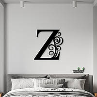 Панно Буква Z 15x15 см - Картины и лофт декор из дерева на стену.