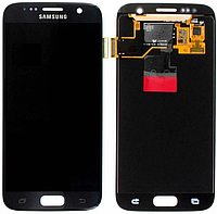 Дисплей модуль тачскрин Samsung G930 Galaxy S7/G930FD черный Amoled оригинал переклеенное стекло