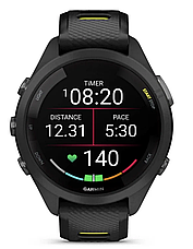 Смарт-годинник Garmin Forerunner 265S Black Bezel and Case with Black/Amp Yellow Silicone Band, фото 3