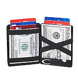 Гаманець картхолдер Bison Denim W9722-1B (Чорний), фото 4